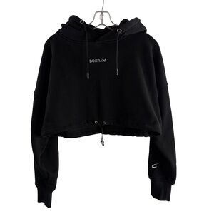 Boxraw Black Cropped Hoodie Sweatshirt $85